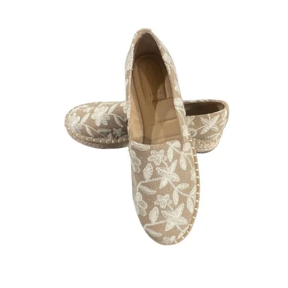 Joie Cara Women’s Beige Floral Embroidered Espadrille Slip On Shoes size 8.5 - Picture 10 of 11